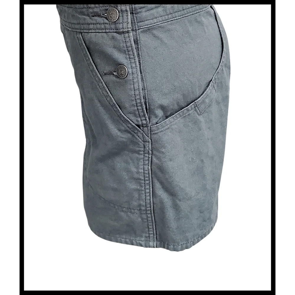Patagonia Stand Up Bib Utility Shortalls Overalls Organic Cotton Green Gray XS - Picture 6 of 12